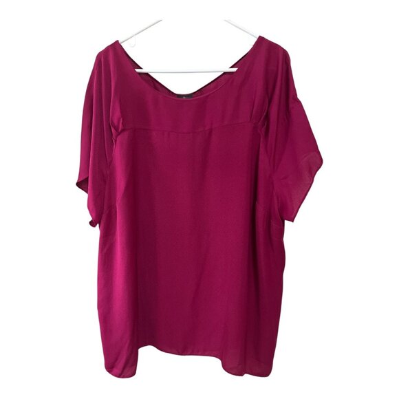 Worthington Woman Fuchsia Blouse with Back Zip Accent Size 3X - Picture 1 of 7